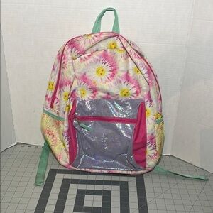 Colorful Tie-Dye Backpack with Smiley Faces